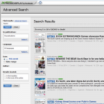 Sökning i innehållet är möjligt med hjälp av Advanced Search.