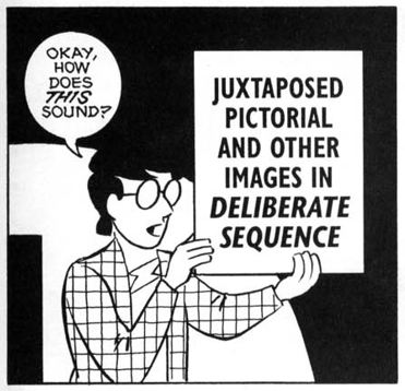 McCloud showing his definition of "comics" in his own comic "Understanding Comics" (1993)