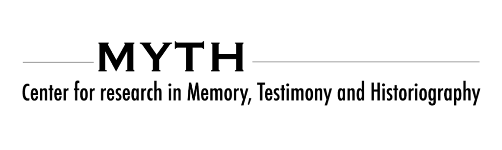 Logotype with the text: MYTH - Center for research in Memory, Testimony and Historiography